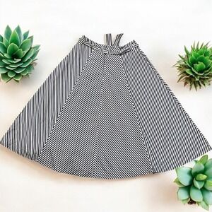 Madewell Striped Tie Waist A-Line Midi Skirt Career Casual Chic Size 6